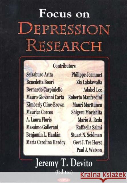 Focus in Depression Research Jeremy T Devito 9781590339770 Nova Science Publishers Inc