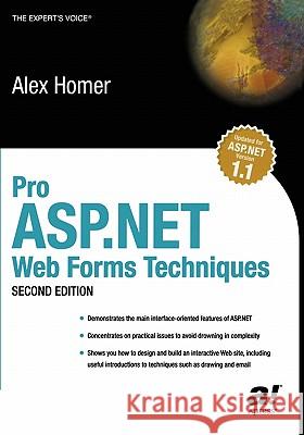 Pro ASP.NET Web Forms Techniques Alex Homer 9781590593172