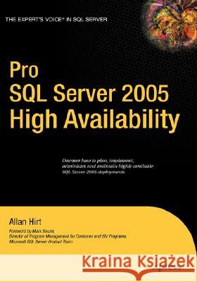 Pro SQL Server 2005 High Availability Allan Hirt 9781590597804 Apress