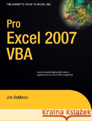 Pro Excel 2007 VBA Jim DeMarco 9781590599570 Apress