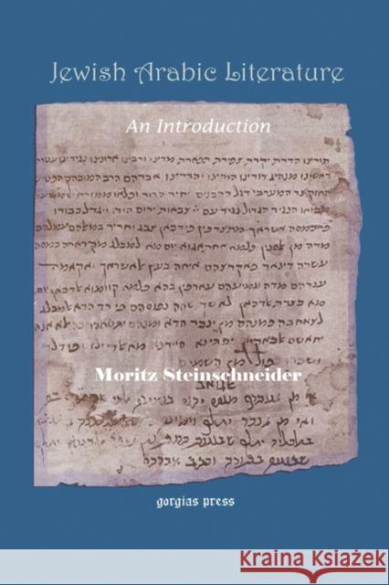 Jewish Arabic Literature: An Introduction Moritz Steinschneider 9781593338589