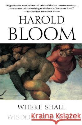 Where Shall Wisdom Be Found? Harold Bloom 9781594481383