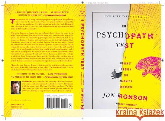 The Psychopath Test: A Journey Through the Madness Industry Jon Ronson 9781594485756 Riverhead Books