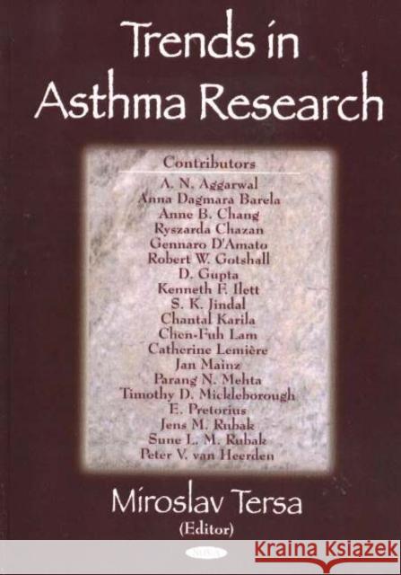 Trends in Asthma Research Miroslav Tersa 9781594541483 Nova Science Publishers Inc