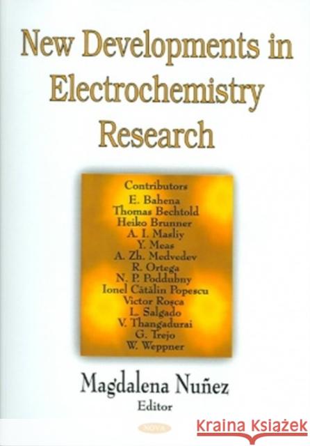 New Developments in Electrochemistry Research Magdalena Nunez 9781594545443 Nova Science Publishers Inc
