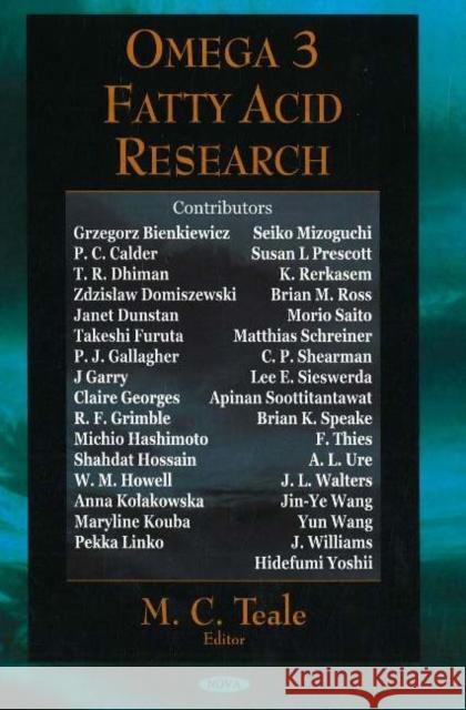 Omega 3 Fatty Acid Research M C Teale 9781594546204 Nova Science Publishers Inc