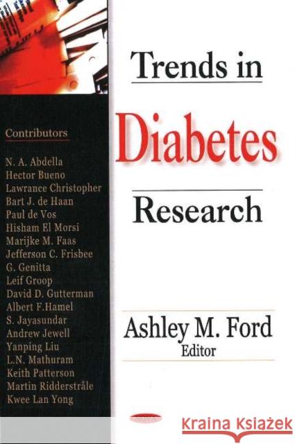 Trends in Diabetes Research Ashley M Ford 9781594547966 Nova Science Publishers Inc