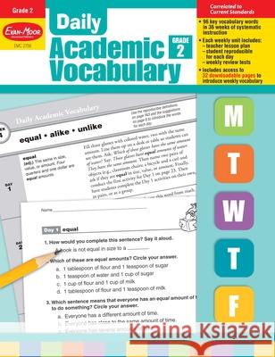 Daily Academic Vocabulary, Grade 2 Teacher Edition Evan-Moor Corporation 9781596732018 Evan-Moor Educational Publishers