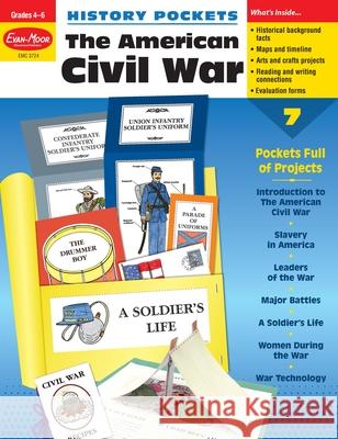 History Pockets: The American Civil War, Grade 4 - 6 Teacher Resource Evan-Moor Corporation 9781596732599 Evan-Moor Educational Publishers