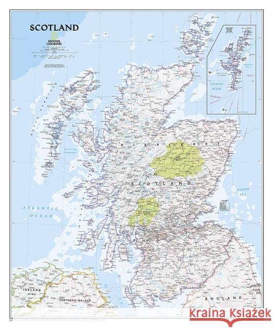 National Geographic Scotland Wall Map - Classic (30 X 36 In) National Geographic Maps 9781597753609