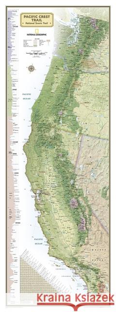 National Geographic Pacific Crest Trail Wall Map in Gift Box (18 X 48 In) National Geographic Maps 9781597755825