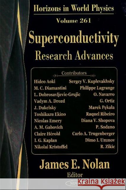 Superconductivity Research Advances James E Nolan 9781600216916