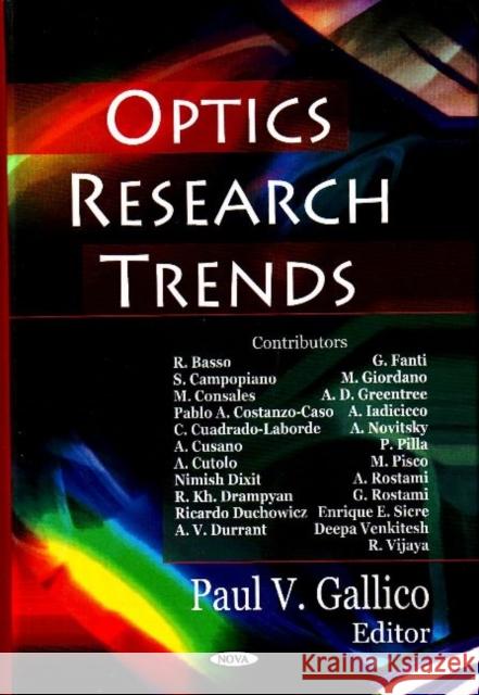 Optics Research Trends Paul V Gallico 9781600217364