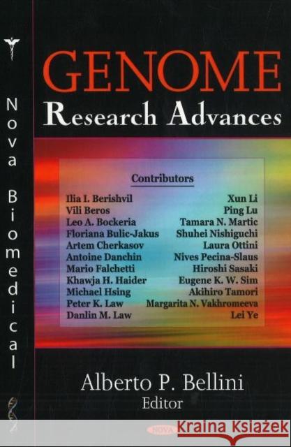 Genome Research Advances Alberto P Bellini 9781600218057 Nova Science Publishers Inc