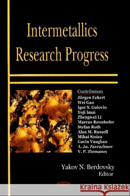 Intermetallics Research Progress Yakov N Berdovsky 9781600219825 Nova Science Publishers Inc