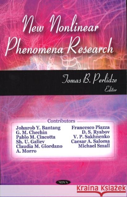 New Nonlinear Phenomena Research Tomas B Perlidze 9781600219962 Nova Science Publishers Inc