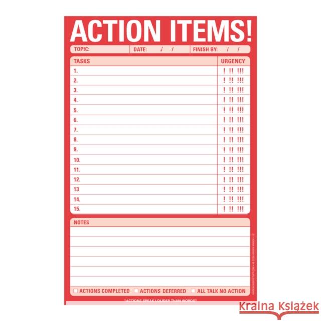 Knock Knock Action Items Pad Knock Knock 9781601068781 Knock Knock