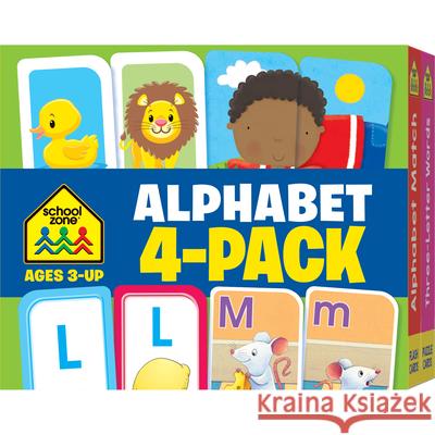 School Zone Alphabet 4-Pack Flash Cards Zone, School 9781601599339 School Zone Publishing Company, Inc.