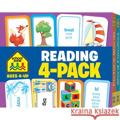 School Zone Reading 4-Pack Flash Cards Zone, School 9781601599353