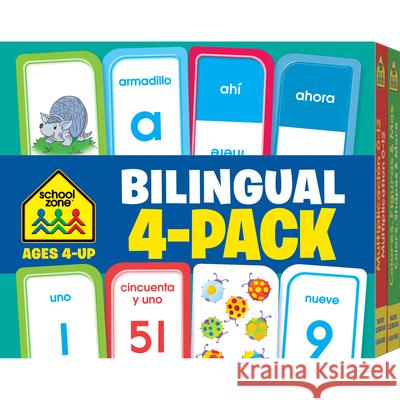 School Zone Bilingual 4-Pack Flash Cards Zone, School 9781601599384 School Zone Publishing Company, Inc.