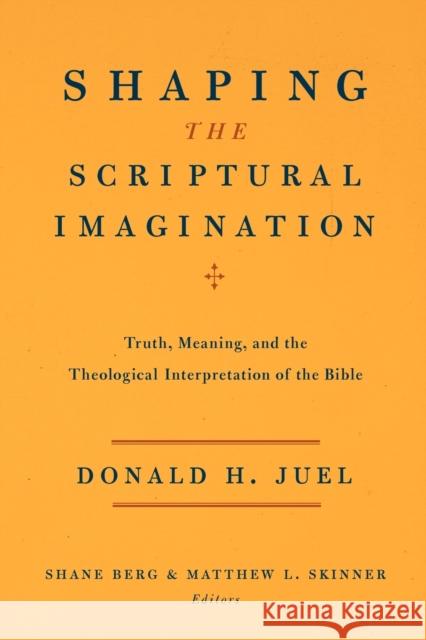 Shaping the Scriptural Imagination: Truth, Meaning, and the Theological Interpretation of the Bible Juel, Donald H. 9781602583832
