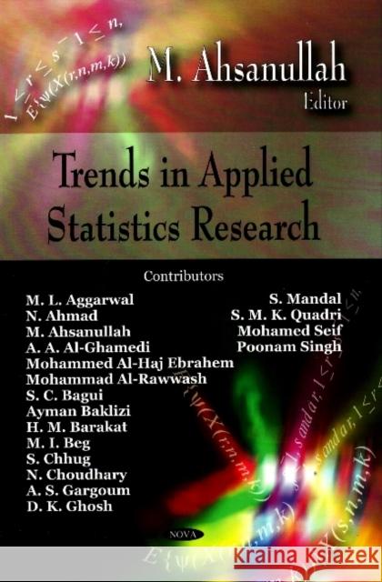 Trends in Applied Statistics Research M Ahsanullah 9781604561531 Nova Science Publishers Inc