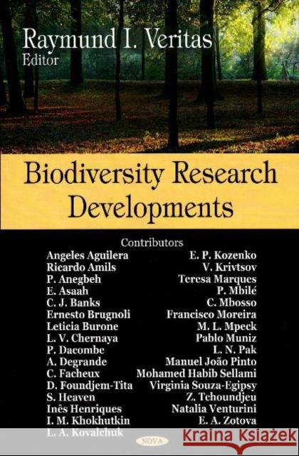 Biodiversity Research Developments Raymund I Veritas 9781604562538