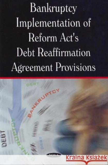 Bankruptcy Implementation of Reform Act's Debt Reaffirmation Agreement Provisions Government Accountability Office 9781604566567 Nova Science Publishers Inc