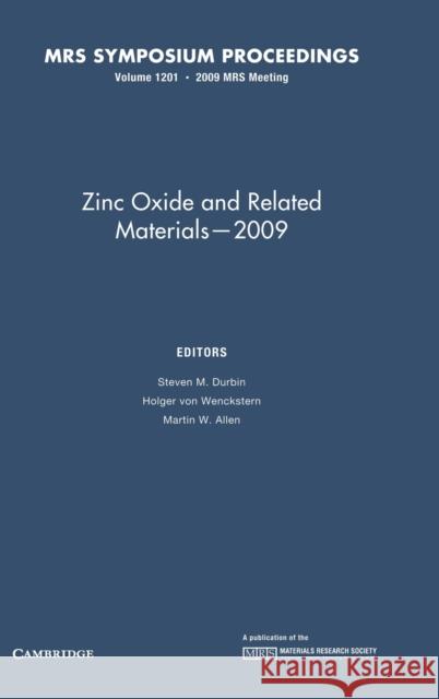 Zinc Oxide and Related Materials -- 2009: Volume 1201 Durbin, Steven M. 9781605111742