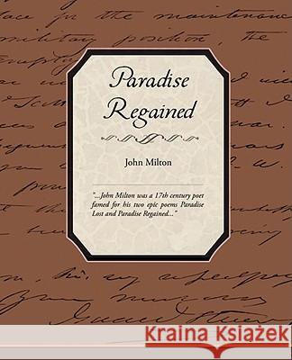 Paradise Regained John Milton 9781605977584 Book Jungle