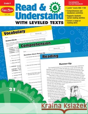 Read and Understand with Leveled Texts, Grade 6 Teacher Resource Evan-Moor Corporation 9781608236756 Evan-Moor Educational Publishers