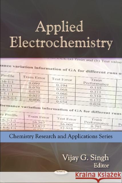 Applied Electrochemistry Vijay G Singh 9781608762088 Nova Science Publishers Inc