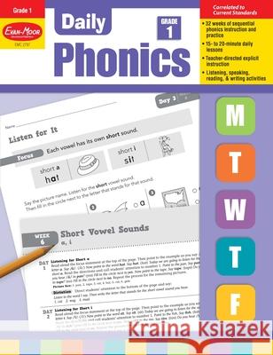 Daily Phonics, Grade 1 Teacher Edition Evan-Moor Corporation 9781609634414 Evan-Moor Educational Publishers