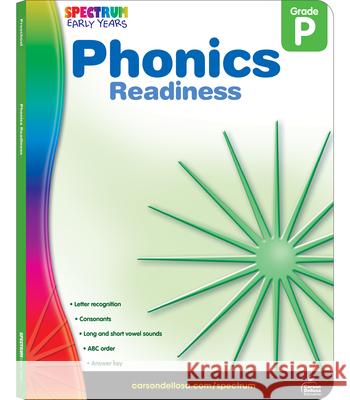 Phonics Readiness, Grade Pk Carson-Dellosa Publishing                Spectrum 9781609962043 Spectrum