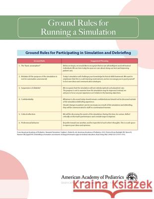 Neonatal Simulation Card: Ground Rules for Running a Simulation Lamia M. Soghier Beverley Robin 9781610026260 American Academy of Pediatrics