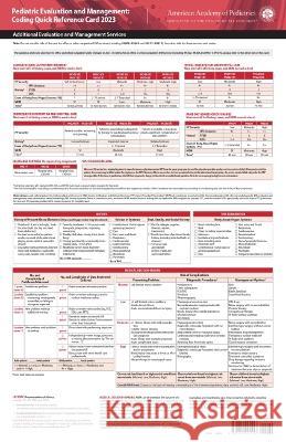Pediatric Evaluation and Management: Coding Quick Reference Card 2023 American Academy of Pediatrics Committee   9781610026451 American Academy of Pediatrics
