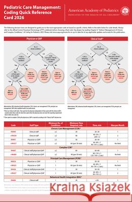Pediatric Care Management: Coding Quick Reference Card 2026 Aap Committee on Coding and Nomenclature 9781610028455 American Academy of Pediatrics