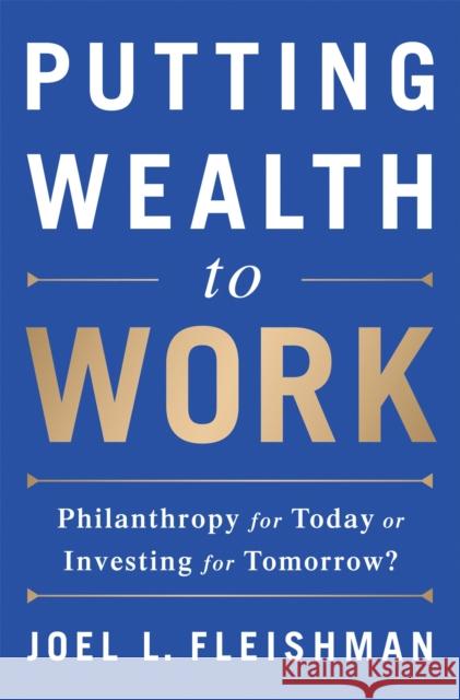 Putting Wealth to Work: Philanthropy for Today or Investing for Tomorrow? Joel L. Fleishman 9781610395328 PublicAffairs