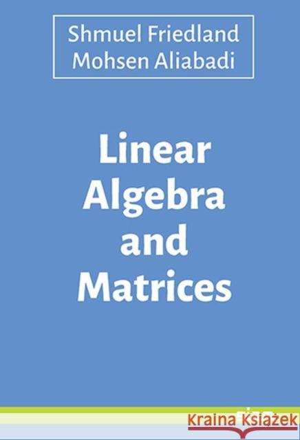 Linear Algebra and Matrices Shmuel Friedland Mohsen Aliabadi  9781611975130