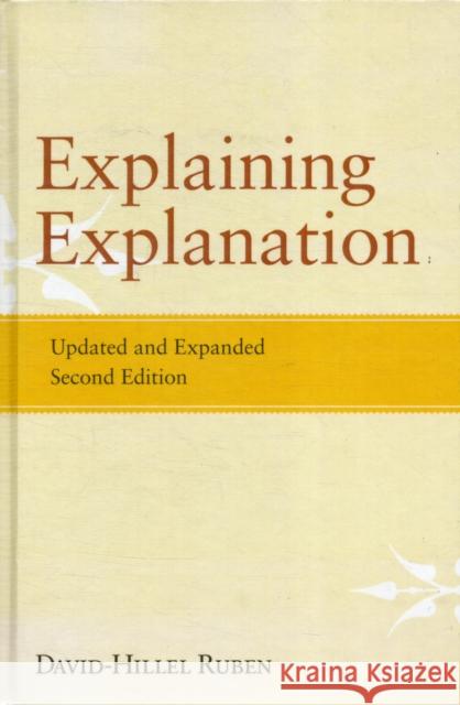 Explaining Explanation David-Hillel Ruben 9781612050676 0