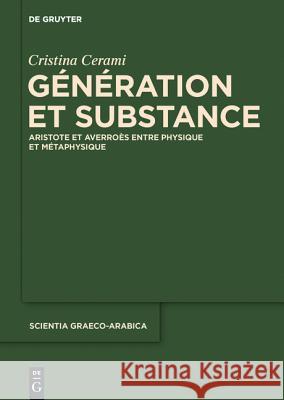 Génération et Substance Cristina Cerami 9781614517771 de Gruyter