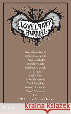 Lovecraft Annual No. 9 (2015) S T Joshi   9781614981367 Hippocampus Press