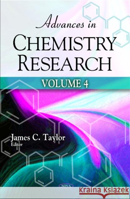 Advances in Chemistry Research: Volume 4 James C Taylor 9781616687434 Nova Science Publishers Inc