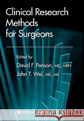 Clinical Research Methods for Surgeons David F. Penson 9781617374968