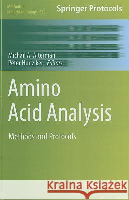 Amino Acid Analysis: Methods and Protocols Alterman, Michail A. 9781617794445 Humana Press Inc.