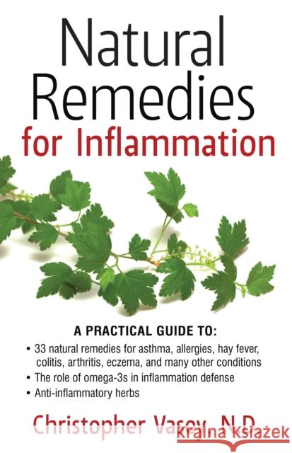 Natural Remedies for Inflammation Christopher Vasey 9781620553237 Inner Traditions Bear and Company