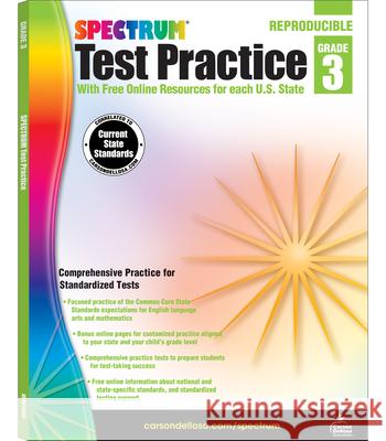 Spectrum Test Practice, Grade 3 Carson Spectrum 9781620575956 