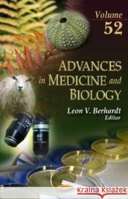 Advances in Medicine & Biology: Volume 52 Leon V Berhardt 9781620813140 Nova Science Publishers Inc