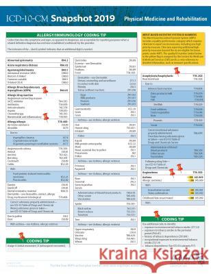 ICD-10-CM 2019 Snapshot Coding Card: Physical Medicine and Rehabilitation American Medical Association 9781622028429 American Medical Association Press