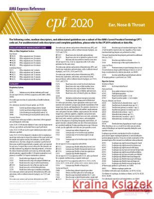 CPT 2020 Express Reference Coding Card: Ear, Nose & Throat American Medical Association 9781622029372